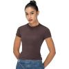imageSunzel Short Sleeve Shirts for Women Slim Fit Double Lined T Shirt with Crew Neck Basic Summer Tops for Workout ampamp CasualSeal Brown