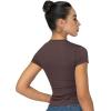 imageSunzel Short Sleeve Shirts for Women Slim Fit Double Lined T Shirt with Crew Neck Basic Summer Tops for Workout ampamp CasualSeal Brown