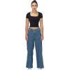 imageSunzel Short Sleeve Shirts for Women Tee Square Neck Basic T Double Layer Tshrit Slim Fit Going Out TopBlack