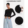 imageSunzel Tight Long Sleeve Shirts for Women Slim Fit Tshirts Crew Neck Basic Tees Trendy Fitted Workout Going Out TopsBlack