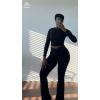 imageSunzel Tight Long Sleeve Shirts for Women Slim Fit Tshirts Crew Neck Basic Tees Trendy Fitted Workout Going Out TopsBlack