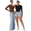 imageSunzel Tight Long Sleeve Shirts for Women Slim Fit Tshirts Crew Neck Basic Tees Trendy Fitted Workout Going Out TopsBrown