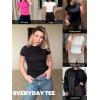 imageSunzel Womens Fitted Tight Short Sleeve Shirts Basic Slim Fit T Shirts Soft Crew Neck Trendy Summer Tee TopsBlack