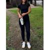 imageSunzel Womens Fitted Tight Short Sleeve Shirts Basic Slim Fit T Shirts Soft Crew Neck Trendy Summer Tee TopsBlack