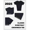imageSunzel Womens Fitted Tight Short Sleeve Shirts Basic Slim Fit T Shirts Soft Crew Neck Trendy Summer Tee TopsBrown