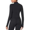 imageSunzel Womens Long Sleeve Workout Crop Tops Half Quarter Zip Compression Shirts with Thumbholes Quick Dry Athletic RunningBlack