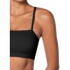 imageSunzel Womens Sports Bra Buttery Soft Adjustable Straps Padded Yoga Bra Scoop Neck Wireless Bra Crop Top for Workout GymBlack