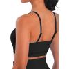imageSunzel Womens Sports Bra Buttery Soft Adjustable Straps Padded Yoga Bra Scoop Neck Wireless Bra Crop Top for Workout GymBlack