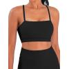 imageSunzel Womens Sports Bra Buttery Soft Adjustable Straps Padded Yoga Bra Scoop Neck Wireless Bra Crop Top for Workout GymBlack