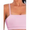imageSunzel Womens Sports Bra Buttery Soft Adjustable Straps Padded Yoga Bra Scoop Neck Wireless Bra Crop Top for Workout GymCherry Blossom