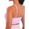 imageSunzel Womens Sports Bra Buttery Soft Adjustable Straps Padded Yoga Bra Scoop Neck Wireless Bra Crop Top for Workout GymCherry Blossom