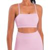 imageSunzel Womens Sports Bra Buttery Soft Adjustable Straps Padded Yoga Bra Scoop Neck Wireless Bra Crop Top for Workout GymCherry Blossom