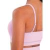 imageSunzel Womens Sports Bra Buttery Soft Adjustable Straps Padded Yoga Bra Scoop Neck Wireless Bra Crop Top for Workout GymCherry Blossom