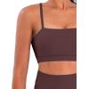 imageSunzel Womens Sports Bra Buttery Soft Adjustable Straps Padded Yoga Bra Scoop Neck Wireless Bra Crop Top for Workout GymChocolate