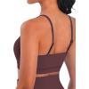 imageSunzel Womens Sports Bra Buttery Soft Adjustable Straps Padded Yoga Bra Scoop Neck Wireless Bra Crop Top for Workout GymChocolate