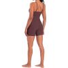 imageSunzel Womens Sports Bra Buttery Soft Adjustable Straps Padded Yoga Bra Scoop Neck Wireless Bra Crop Top for Workout GymChocolate