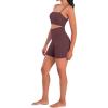 imageSunzel Womens Sports Bra Buttery Soft Adjustable Straps Padded Yoga Bra Scoop Neck Wireless Bra Crop Top for Workout GymChocolate