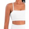 imageSunzel Womens Sports Bra Buttery Soft Adjustable Straps Padded Yoga Bra Scoop Neck Wireless Bra Crop Top for Workout GymCoconut Milk