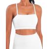 imageSunzel Womens Sports Bra Buttery Soft Adjustable Straps Padded Yoga Bra Scoop Neck Wireless Bra Crop Top for Workout GymCoconut Milk