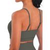 imageSunzel Womens Sports Bra Buttery Soft Adjustable Straps Padded Yoga Bra Scoop Neck Wireless Bra Crop Top for Workout GymForest Night