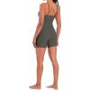 imageSunzel Womens Sports Bra Buttery Soft Adjustable Straps Padded Yoga Bra Scoop Neck Wireless Bra Crop Top for Workout GymForest Night