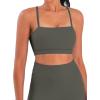 imageSunzel Womens Sports Bra Buttery Soft Adjustable Straps Padded Yoga Bra Scoop Neck Wireless Bra Crop Top for Workout GymForest Night