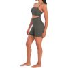imageSunzel Womens Sports Bra Buttery Soft Adjustable Straps Padded Yoga Bra Scoop Neck Wireless Bra Crop Top for Workout GymForest Night