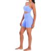 imageSunzel Womens Sports Bra Buttery Soft Adjustable Straps Padded Yoga Bra Scoop Neck Wireless Bra Crop Top for Workout GymPeriwinkle