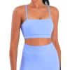 imageSunzel Womens Sports Bra Buttery Soft Adjustable Straps Padded Yoga Bra Scoop Neck Wireless Bra Crop Top for Workout GymPeriwinkle