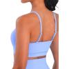 imageSunzel Womens Sports Bra Buttery Soft Adjustable Straps Padded Yoga Bra Scoop Neck Wireless Bra Crop Top for Workout GymPeriwinkle