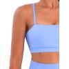 imageSunzel Womens Sports Bra Buttery Soft Adjustable Straps Padded Yoga Bra Scoop Neck Wireless Bra Crop Top for Workout GymPeriwinkle