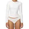 imageSunzel Long Sleeve T Shirts for Women with Crew Neck Double Lined Tops Slim Fit Basic Tee Casual Undershirt OutfitsWhite