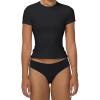 imageSunzel Short Sleeve Shirts for Women Slim Fit Double Lined T Shirt with Crew Neck Basic Summer Tops for Workout ampamp CasualBlack