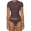 imageSunzel Short Sleeve Shirts for Women Slim Fit Double Lined T Shirt with Crew Neck Basic Summer Tops for Workout ampamp CasualSeal Brown