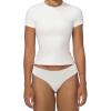 imageSunzel Short Sleeve Shirts for Women Slim Fit Double Lined T Shirt with Crew Neck Basic Summer Tops for Workout ampamp CasualWhite