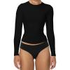 imageSunzel Tight Long Sleeve Shirts for Women Slim Fit Tshirts Crew Neck Basic Tees Trendy Fitted Workout Going Out TopsBlack