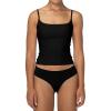 imageSunzel Womens Sexy Square Neck Tank Top Summer Going Out Basic Cami Shirt with Adjustable Straps and Sleek FitBlack