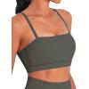 imageSunzel Womens Sports Bra Buttery Soft Adjustable Straps Padded Yoga Bra Scoop Neck Wireless Bra Crop Top for Workout GymForest Night