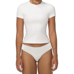 imageSunzel Short Sleeve Shirts for Women Slim Fit Double Lined T Shirt with Crew Neck Basic Summer Tops for Workout ampamp CasualWhite
