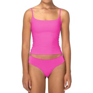 imageSunzel Womens Sexy Square Neck Tank Top Summer Going Out Basic Cami Shirt with Adjustable Straps and Sleek FitHot Pink