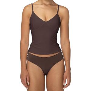 imageSunzel Womens Tops Sexy V Neck Camisole with Spaghetti Straps Double Lined Trendy Basic Tank for Fall Going OutSeal Brown