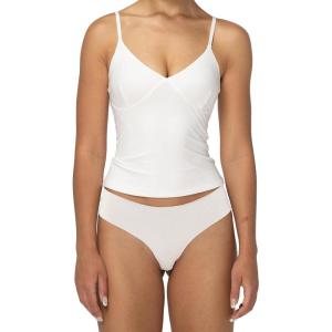 imageSunzel Womens Tops Sexy V Neck Camisole with Spaghetti Straps Double Lined Trendy Basic Tank for Fall Going OutWhite