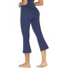 imageSunzel Butterflycra High Waist Mini Flared Leggings for Women Tummy Control Casual Flare Yoga Pants for Yoga Workout GymAsh Blue