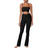 imageSunzel Butterflycra High Waist Mini Flared Leggings for Women Tummy Control Casual Flare Yoga Pants for Yoga Workout GymBlack