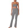 imageSunzel Butterflycra High Waist Mini Flared Leggings for Women Tummy Control Casual Flare Yoga Pants for Yoga Workout GymCharcoal Gray