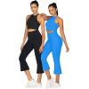 imageSunzel Butterflycra High Waist Mini Flared Leggings for Women Tummy Control Casual Flare Yoga Pants for Yoga Workout GymFrench Blue