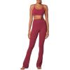 imageSunzel Butterflycra High Waist Mini Flared Leggings for Women Tummy Control Casual Flare Yoga Pants for Yoga Workout GymKaranda Red