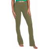 imageSunzel Butterflycra High Waist Mini Flared Leggings for Women Tummy Control Casual Flare Yoga Pants for Yoga Workout GymOlive Green