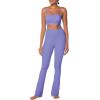 imageSunzel Butterflycra High Waist Mini Flared Leggings for Women Tummy Control Casual Flare Yoga Pants for Yoga Workout GymPeriwinkle