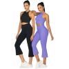 imageSunzel Butterflycra High Waist Mini Flared Leggings for Women Tummy Control Casual Flare Yoga Pants for Yoga Workout GymPeriwinkle